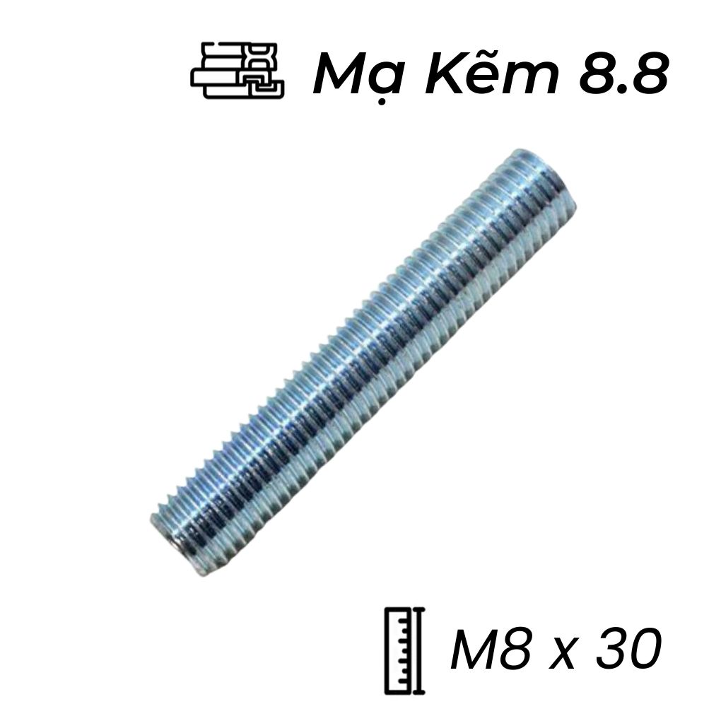 Guzong Thép Mạ Kẽm 8.8 M8x30