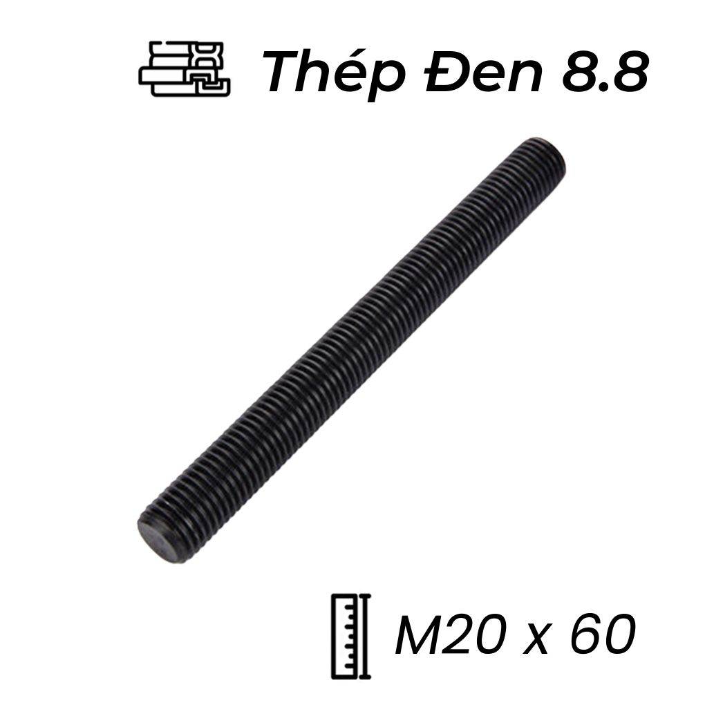 Guzong Thép Đen 8.8 M20x60