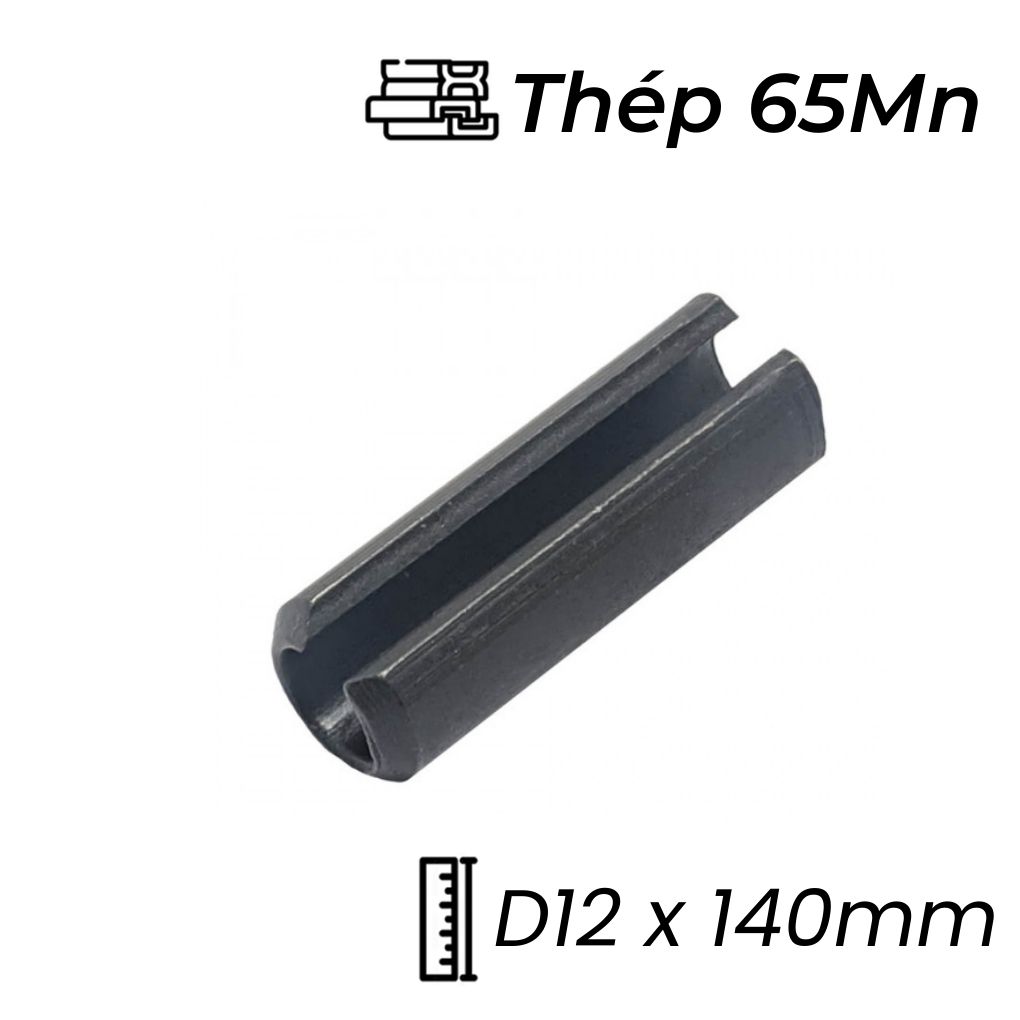 Chốt Ống DIN1481 Thép 65Mn Đen D12x140mm