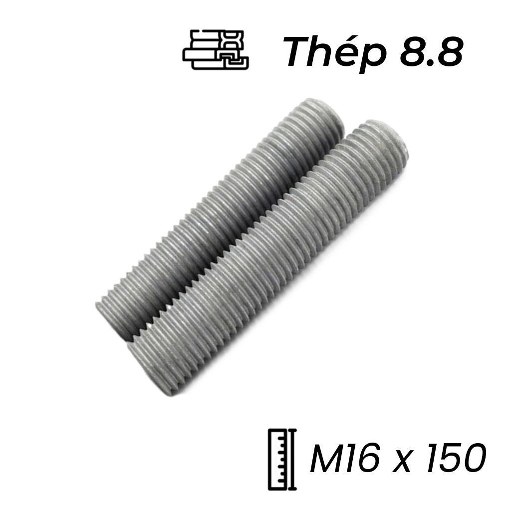 Guzong Thép Nhúng Nóng Kẽm 8.8 M16x150