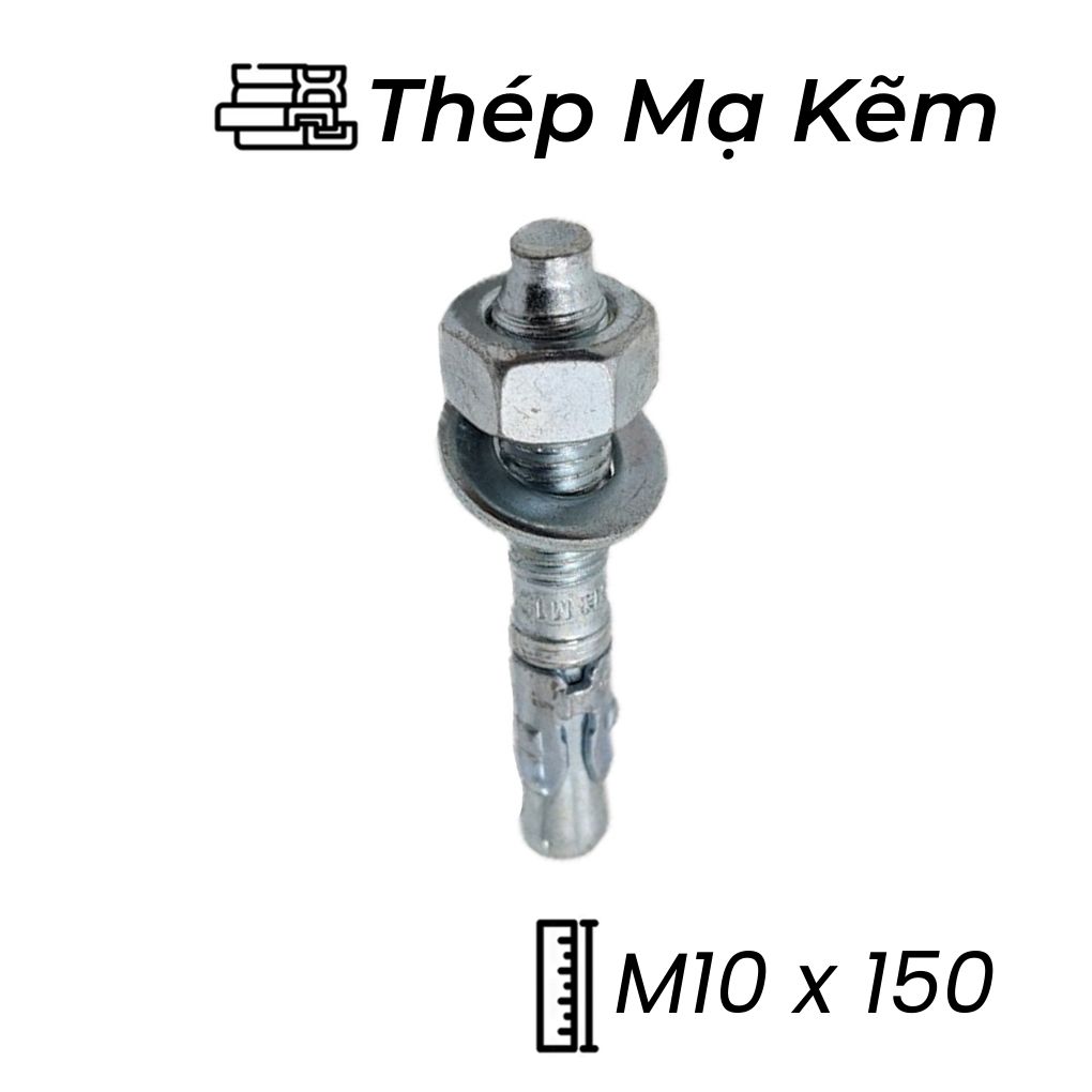 Tắc Kê Nở 3 Cánh Thép Mạ Kẽm M10x150