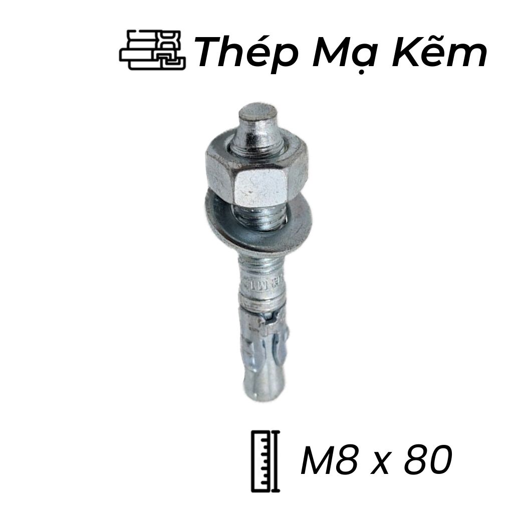 Tắc Kê Nở 3 Cánh Thép Mạ Kẽm M8x80