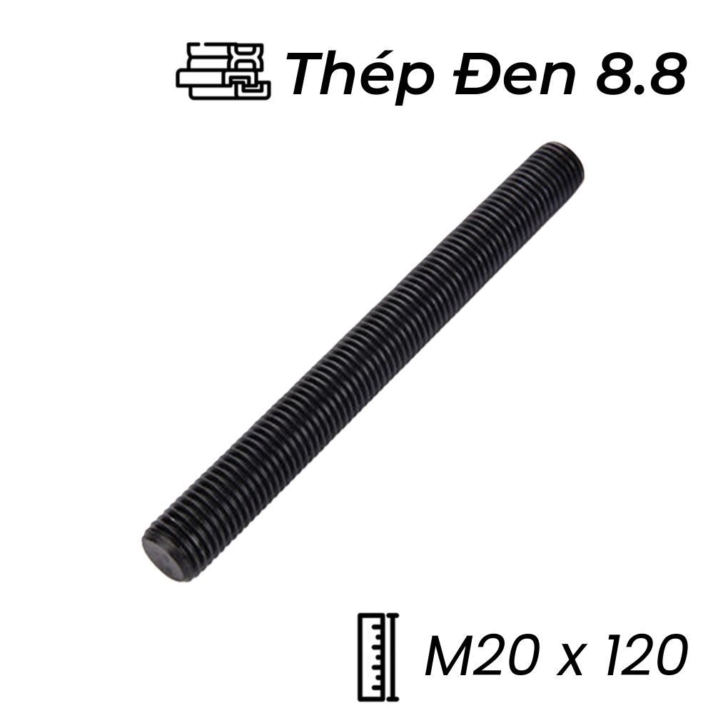 Guzong Thép Đen 8.8 M20x120