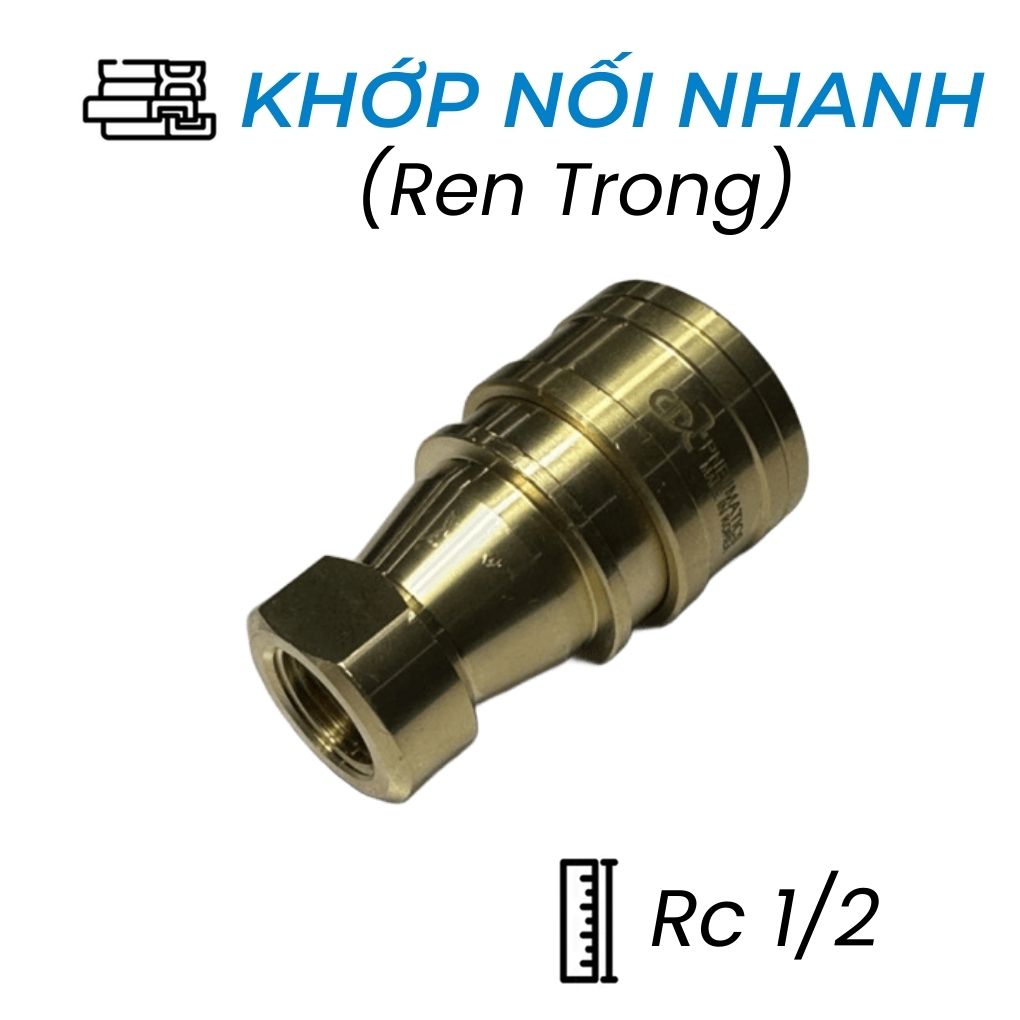 Khớp Nối Khí Nén Bi Cái Ren Rc1/2 Đồng CDC SP 04S Rẻ Nhất