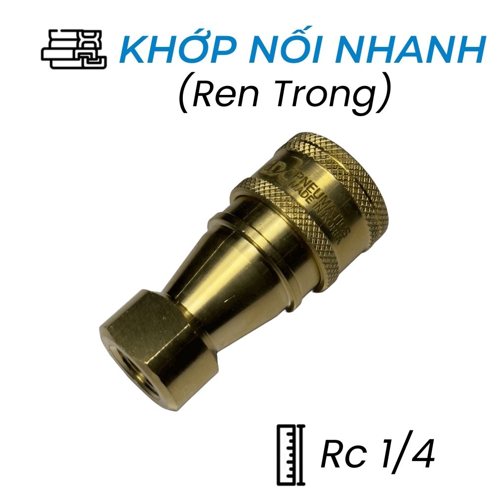 Khớp Nối Khí Nén Bi Cái Ren Rc1/4 Đồng CDC SP 02S Rẻ