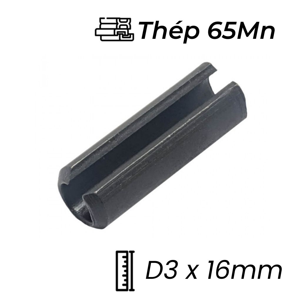 Chốt Ống DIN1481 Thép 65Mn Đen D3x16mm