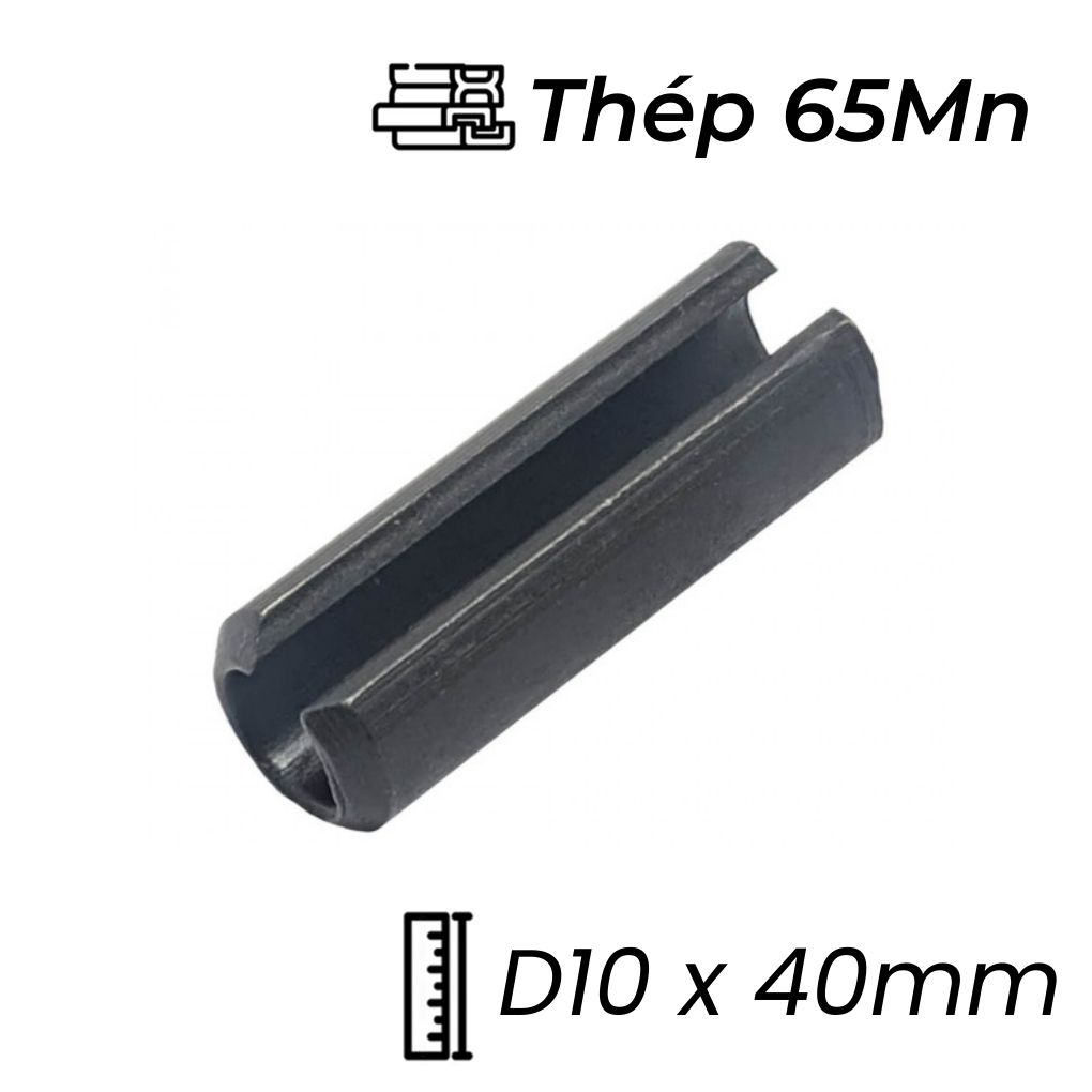 Chốt Ống DIN1481 Thép 65Mn Đen D10x40mm