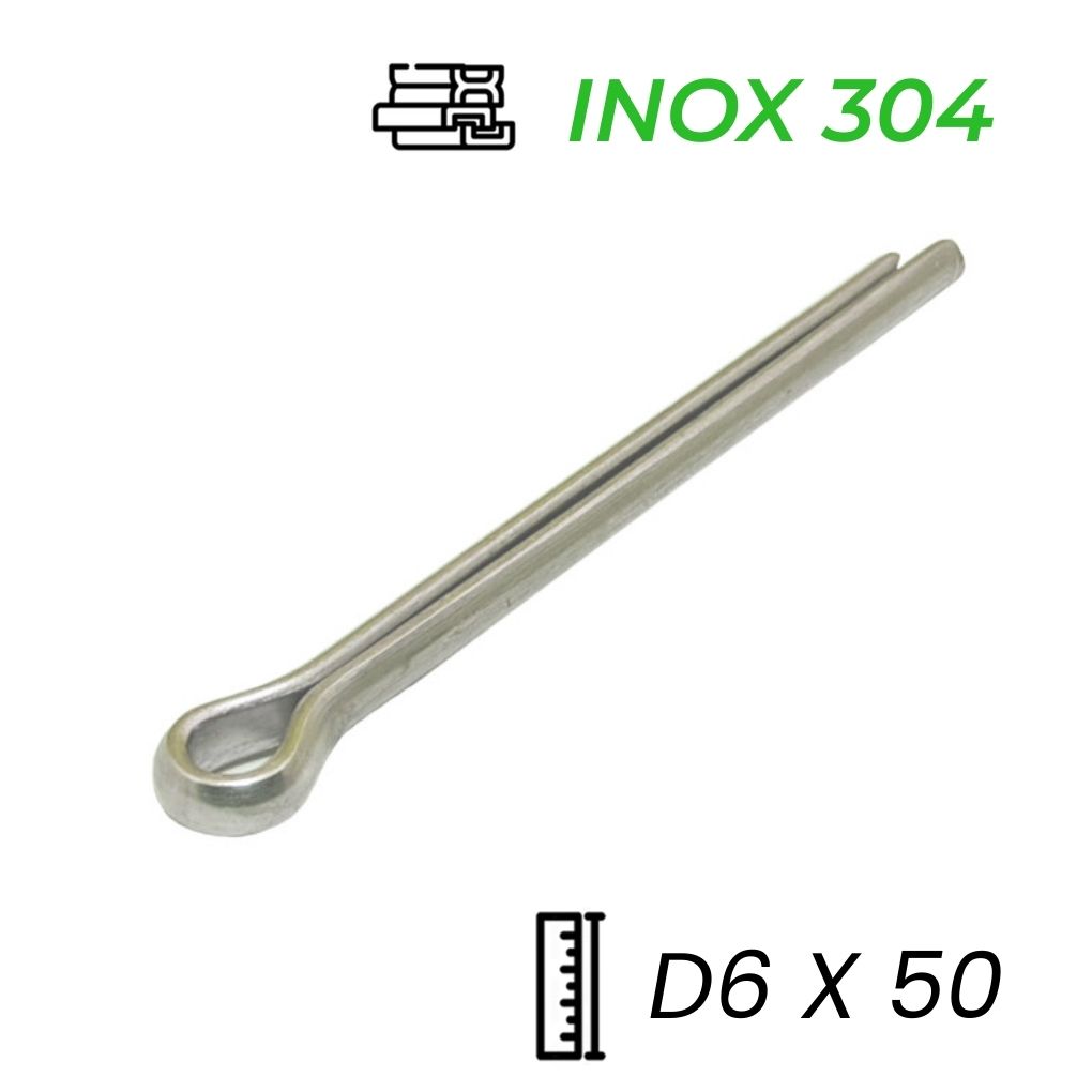 Chốt Chẻ Inox 304 (Chốt Bi) GB91 D6x50mm