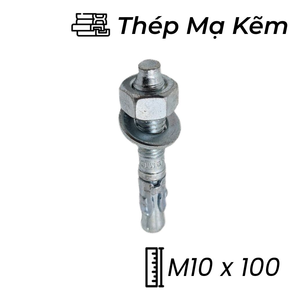 Tắc Kê Nở 3 Cánh Thép Mạ Kẽm M10x100