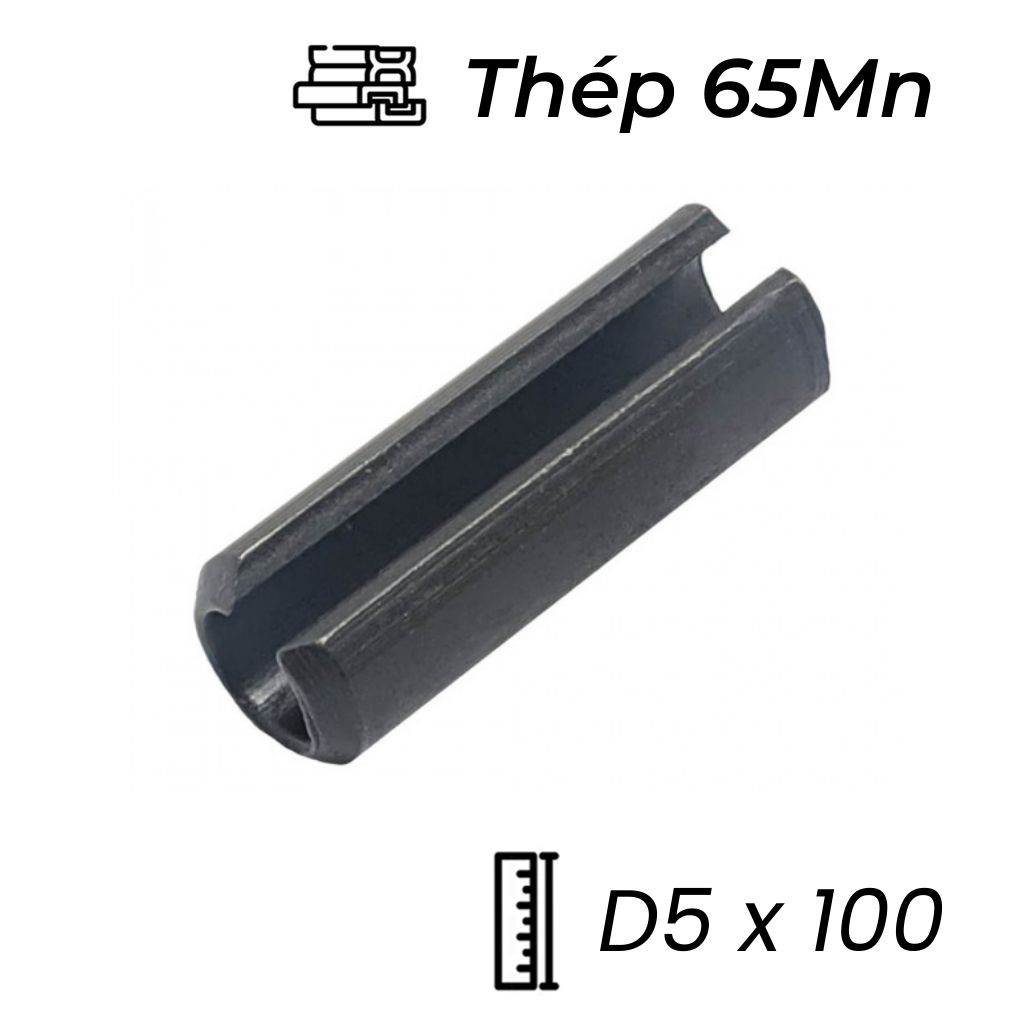 Chốt Ống DIN1481 Thép 65Mn Đen D5x100mm