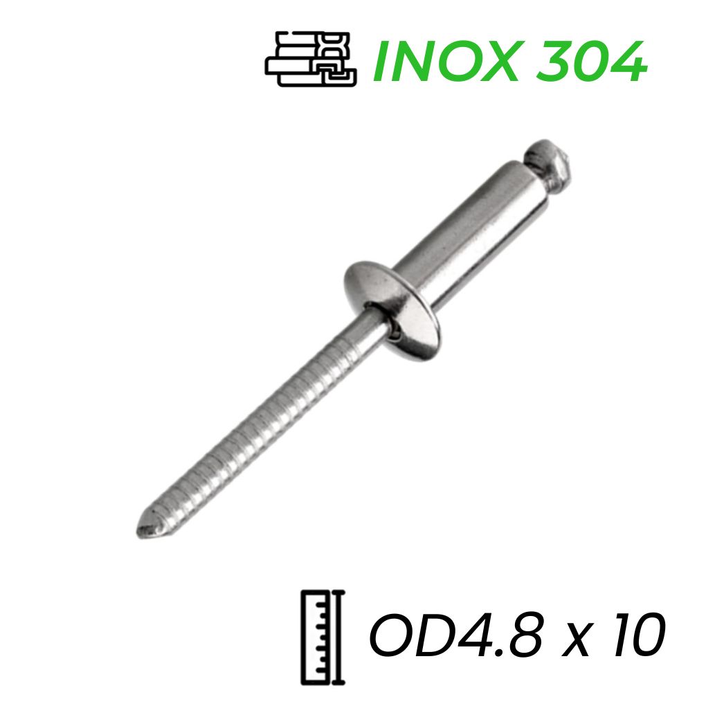 Rivet Inox 304 OD4.8x10mm (500 Cái)