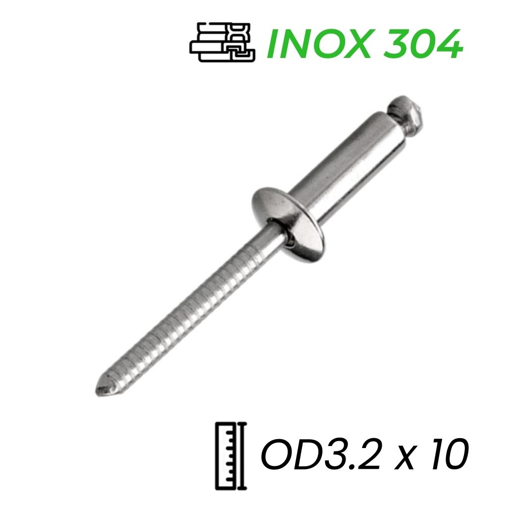 Rivet Inox 304 OD3.2x10mm (1000 Cái)