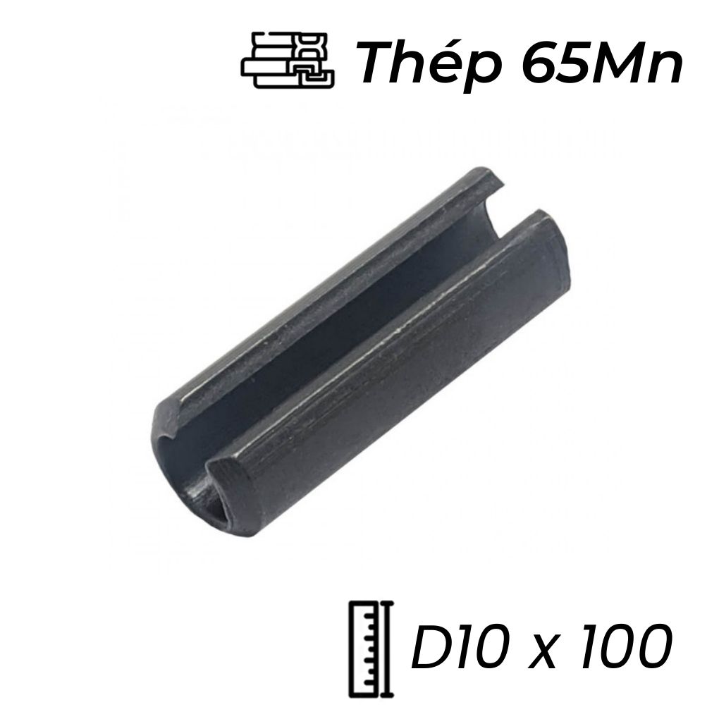 Chốt Ống DIN1481 Thép 65Mn Đen D10x100mm