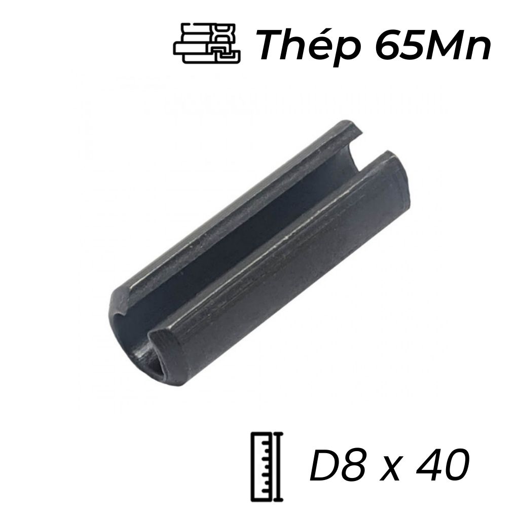 Chốt Ống DIN1481 Thép 65Mn Đen D8x40mm