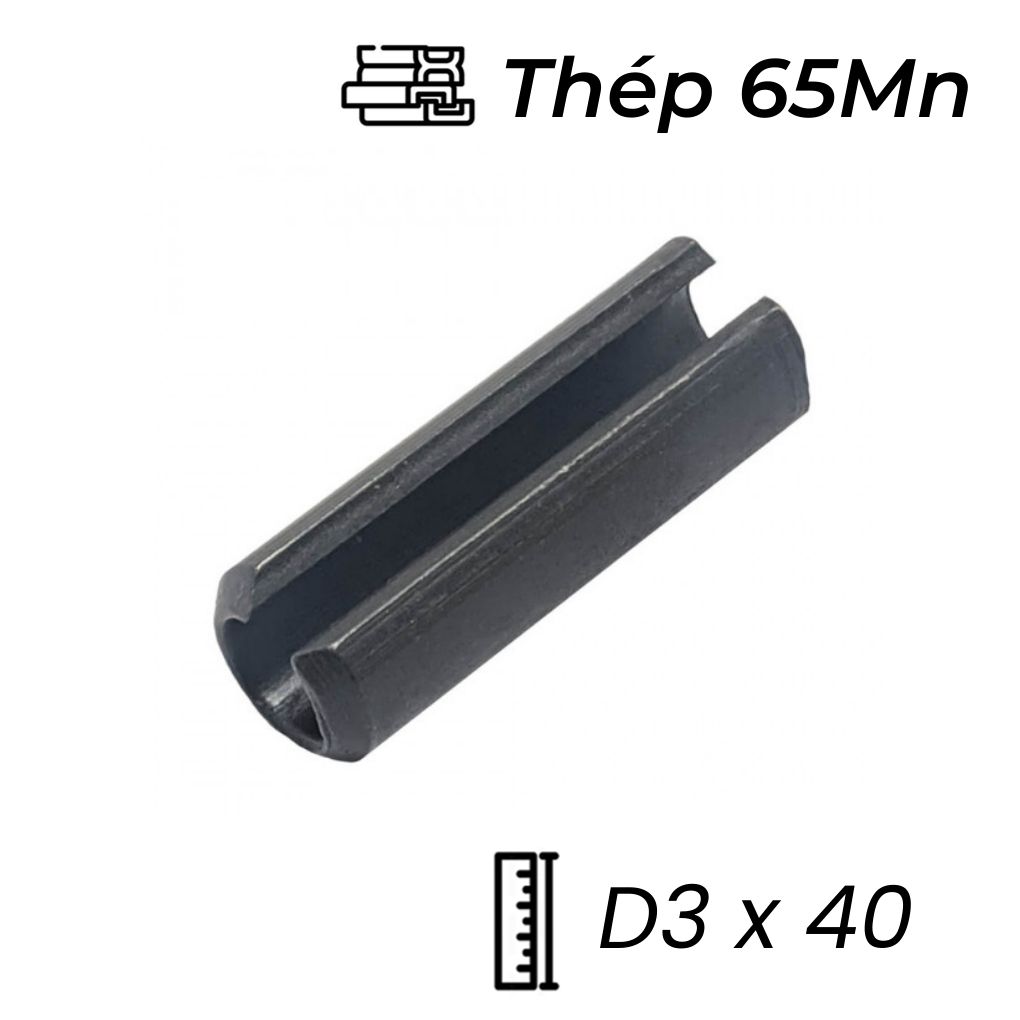 Chốt Ống DIN1481 Thép 65Mn Đen D3x40mm