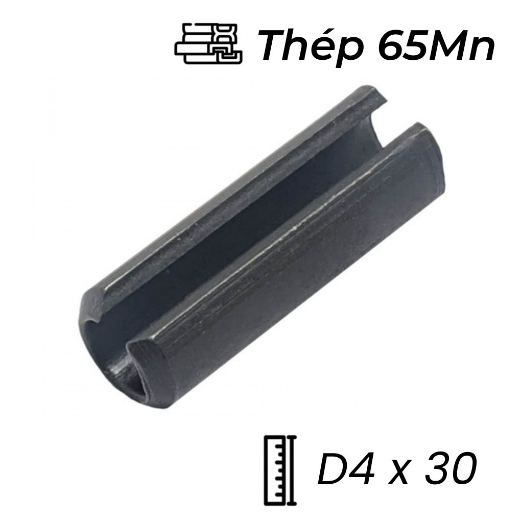 Chốt Ống DIN1481 Thép 65Mn Đen D4x30mm