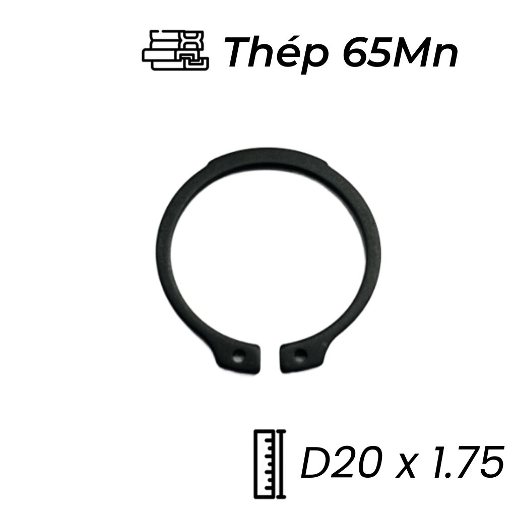 Phe Gài Trục Thép 65Mn DIN471 D20x1.75