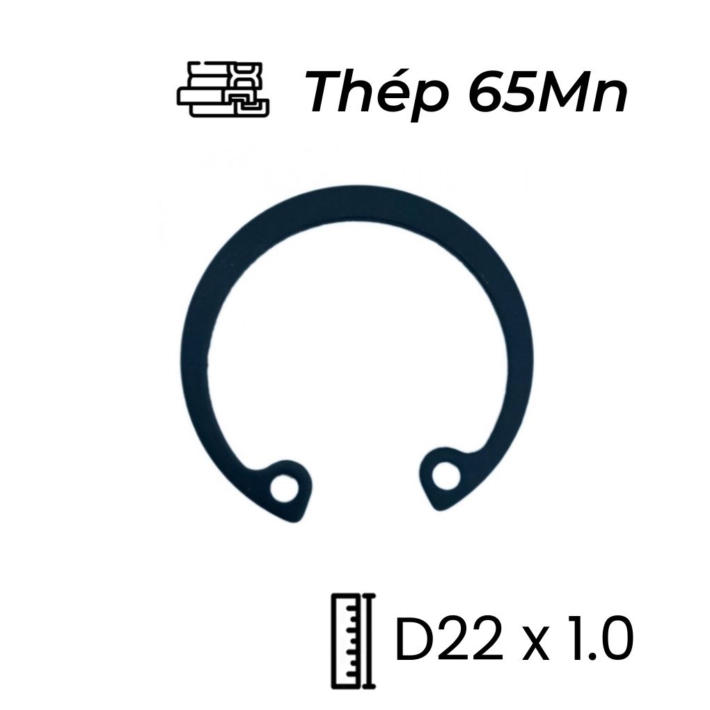 Phe Gài Lỗ Thép 65Mn DIN472 D22x1.0