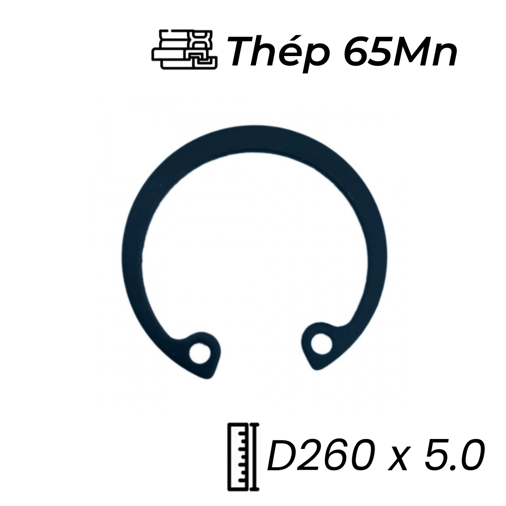 Phe Gài Lỗ Thép 65Mn DIN472 D260x5.0