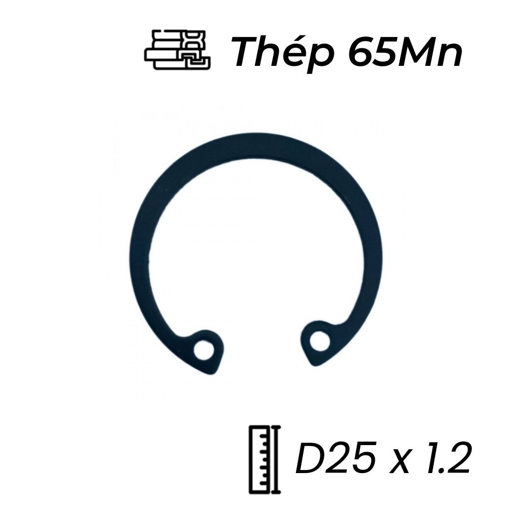 Phe Gài Lỗ Thép 65Mn DIN472 D25x1.2
