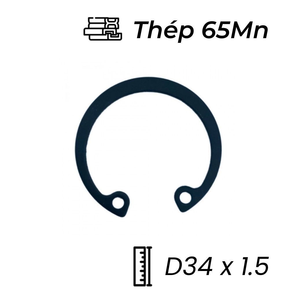 Phe Gài Lỗ Thép 65Mn DIN472 D34x1.5