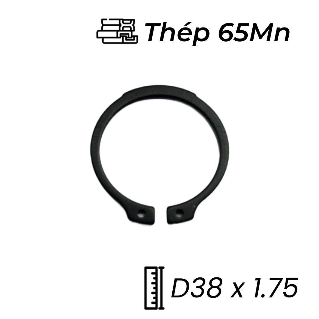 Phe Gài Trục Thép 65Mn DIN471 D38x1.75