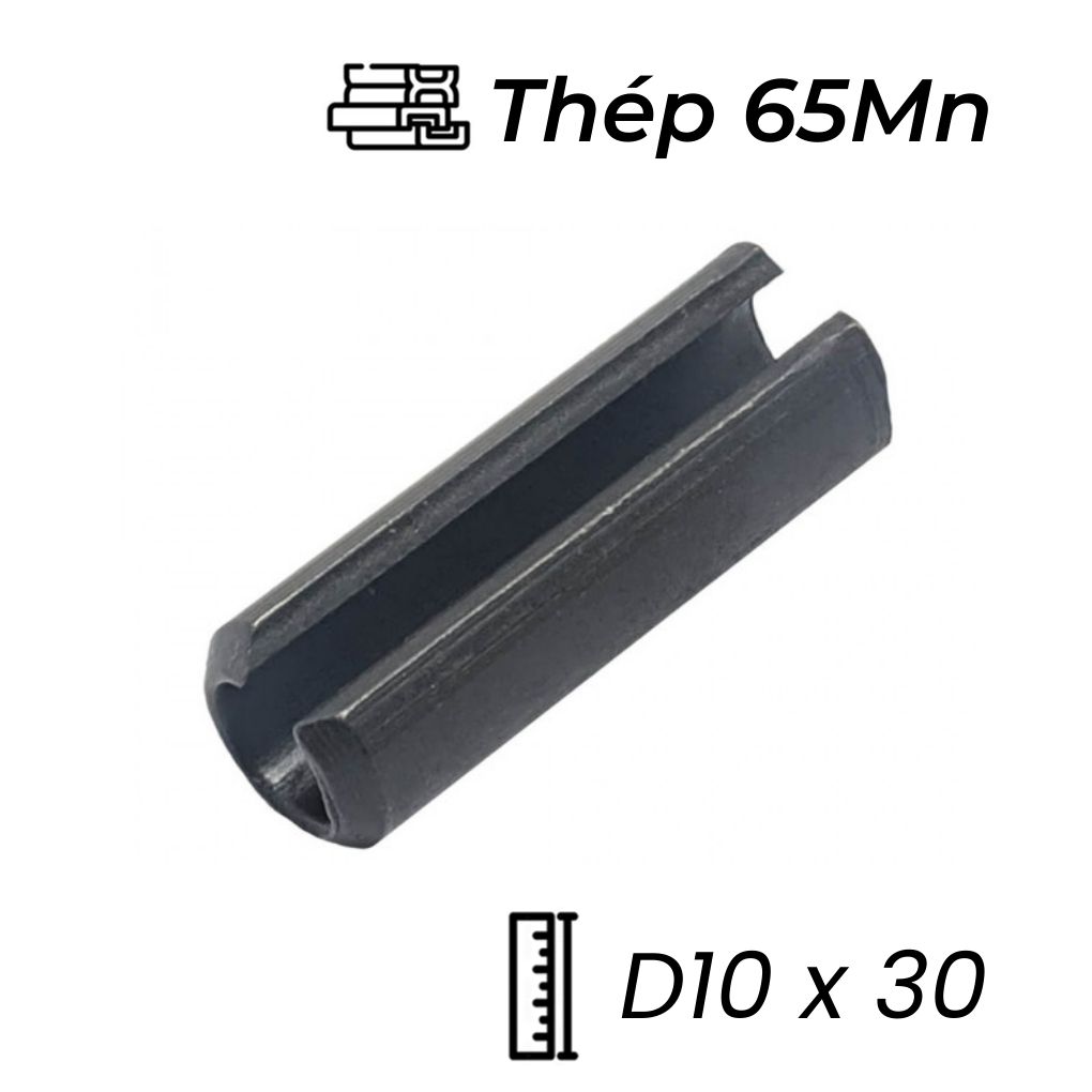 Chốt Ống DIN1481 Thép 65Mn Đen D10x30mm