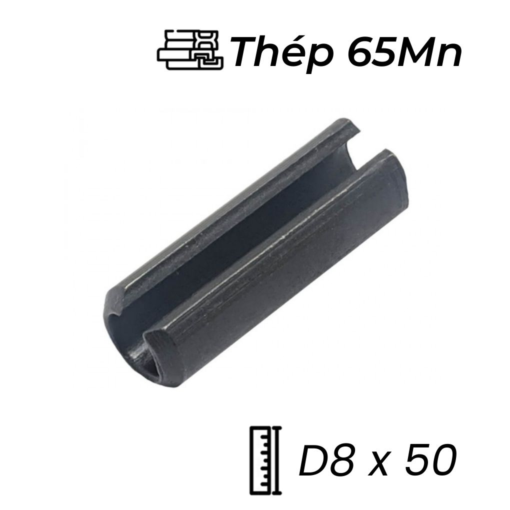 Chốt Ống DIN1481 Thép 65Mn Đen D8x50mm