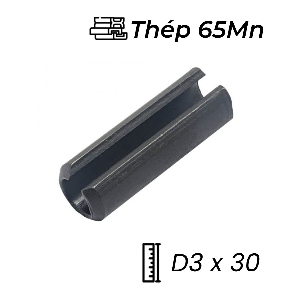 Chốt Ống DIN1481 Thép 65Mn Đen D3x30mm