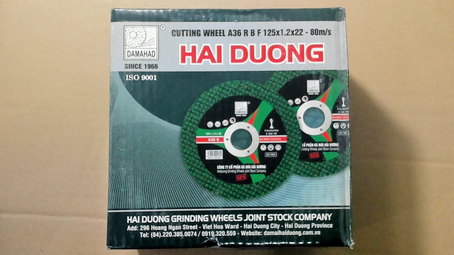 Đá Cắt Inox/Sắt (Màu Xanh) Hải Dương - 125x1.2x22 (Mỏng)