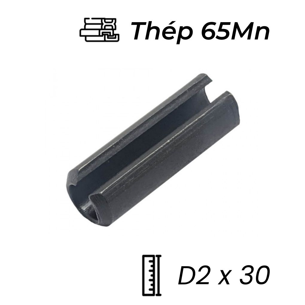 Chốt Ống DIN1481 Thép 65Mn Đen D2x30mm