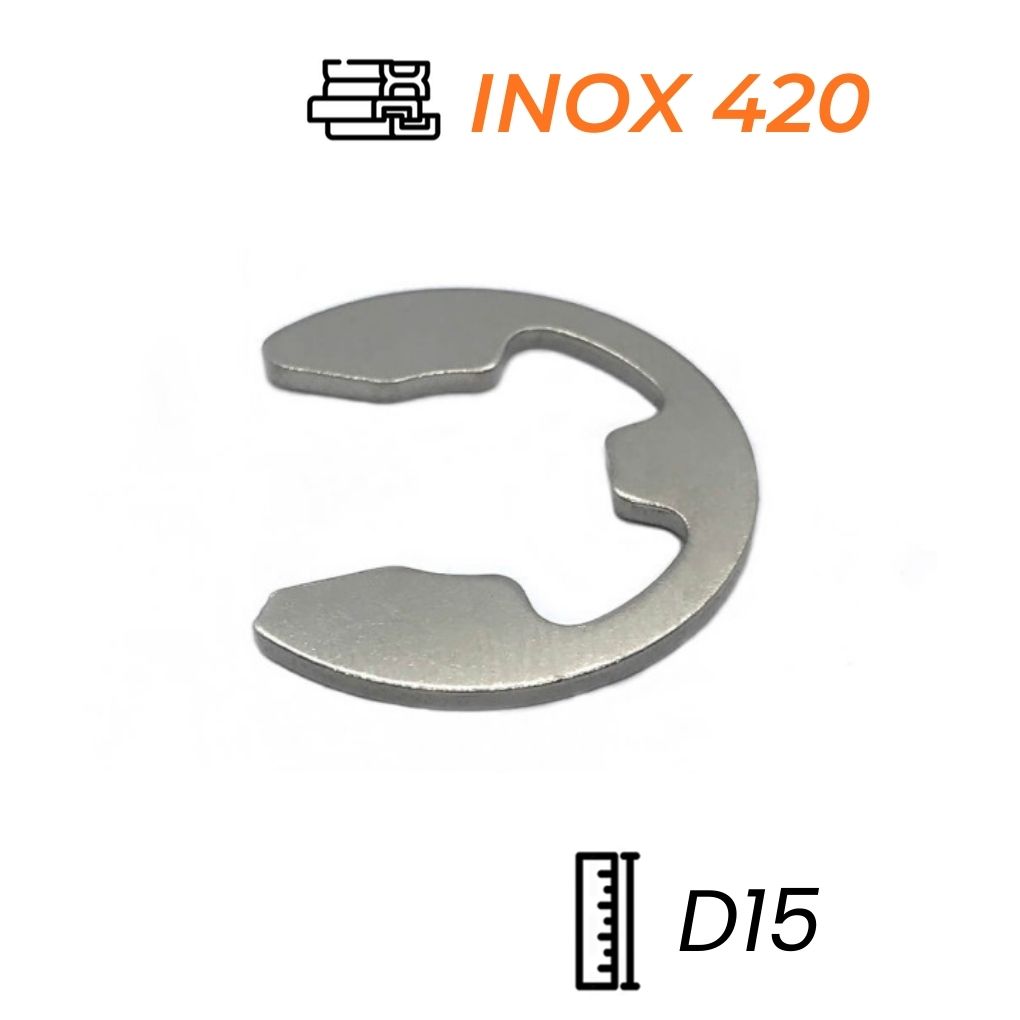 Phe Gài Trục Chữ E Inox 420 D15
