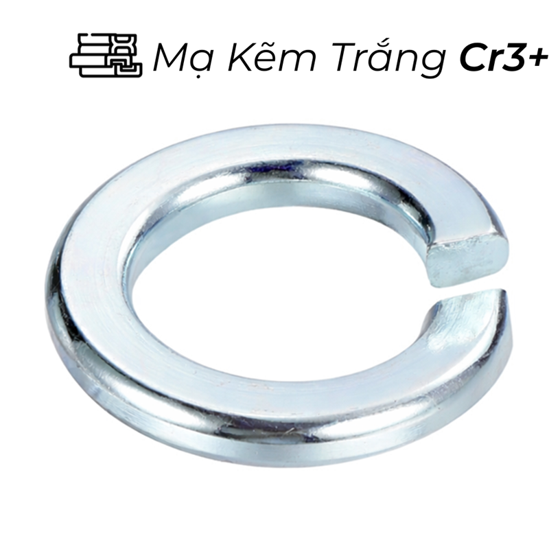 Lông Đền Vênh Thép Mạ Kẽm Trắng Cr3+ DIN127 M4 (100Con/Bịch)