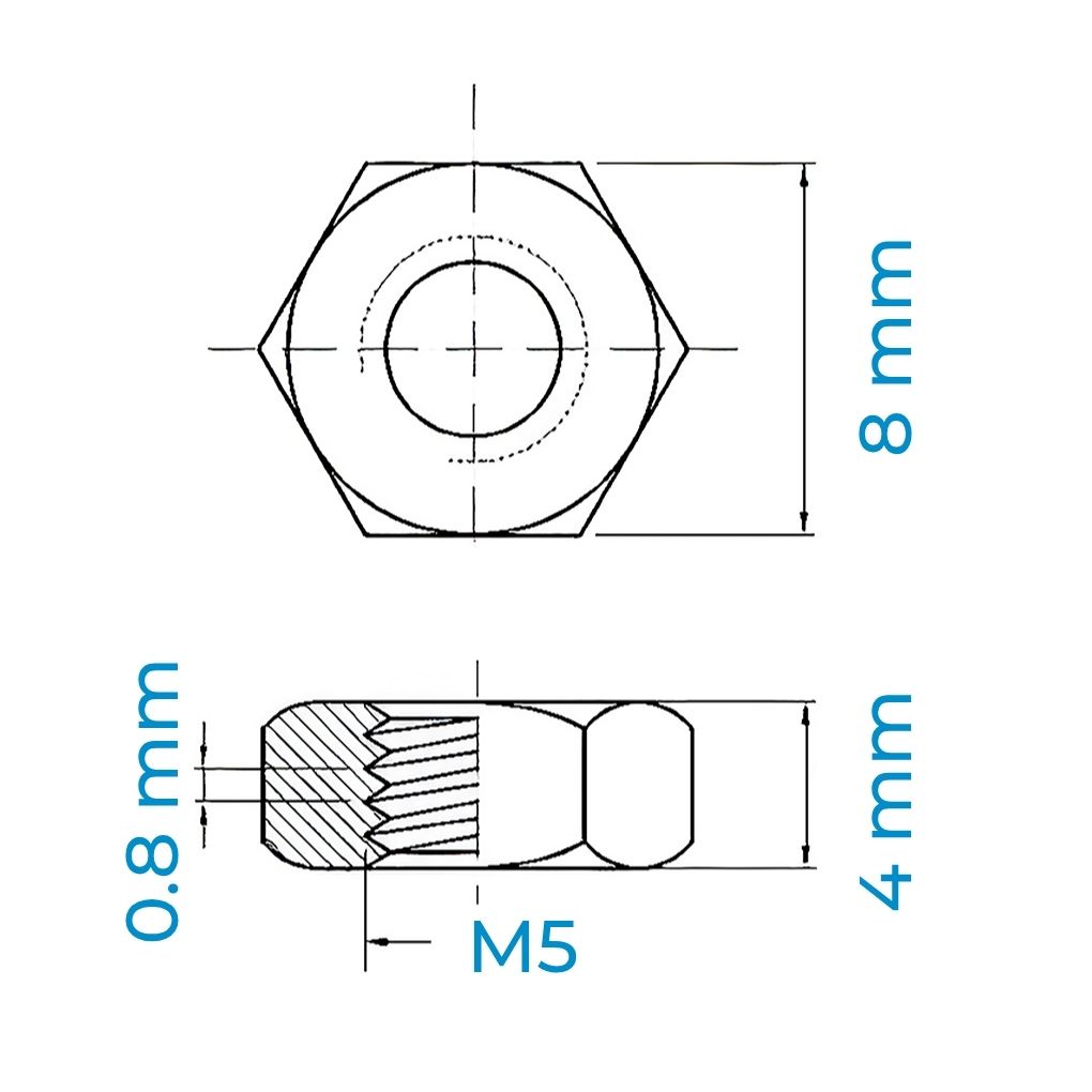 Alternative view of Tán Thép Mạ Kẽm 8.8 DIN934 M5