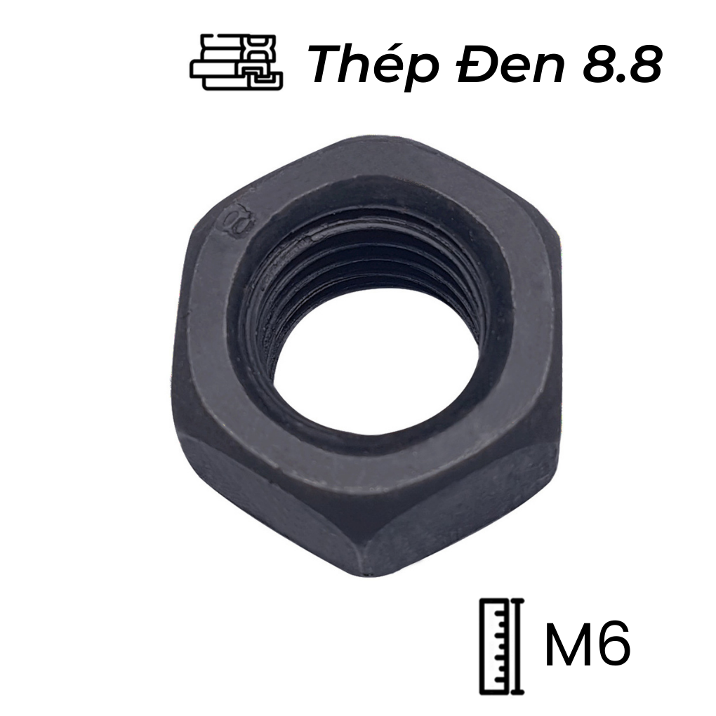 Tán Thép Đen 8.8 DIN934 M6