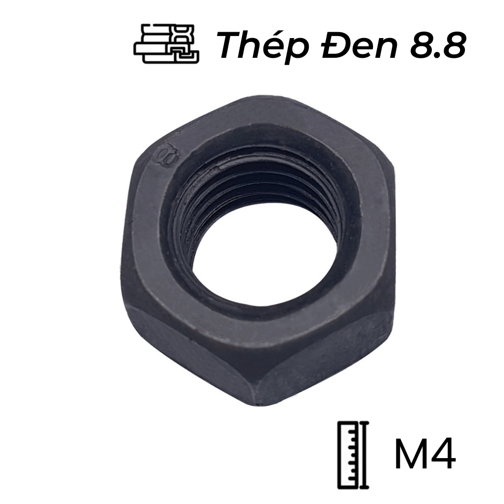 Tán Thép Đen 8.8 DIN934 M4