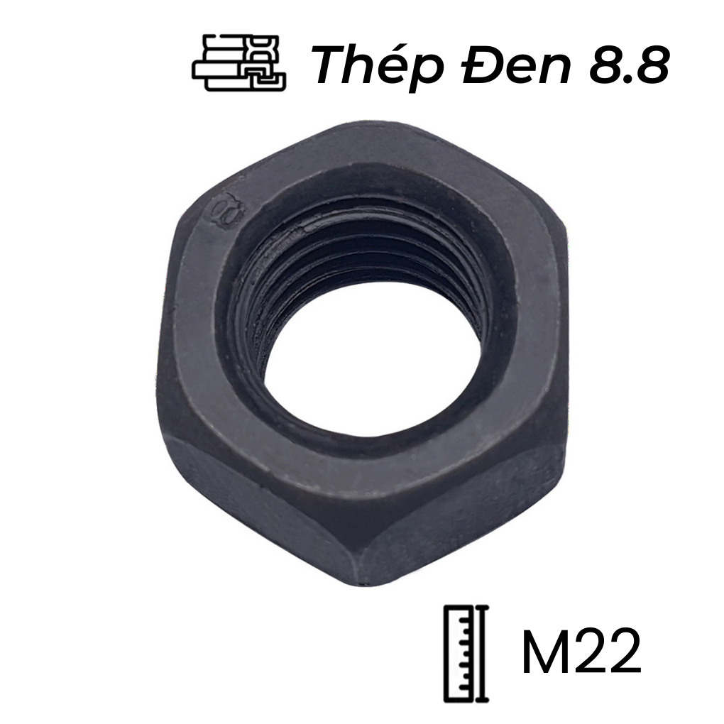 Tán Thép Đen 8.8 DIN934 M22