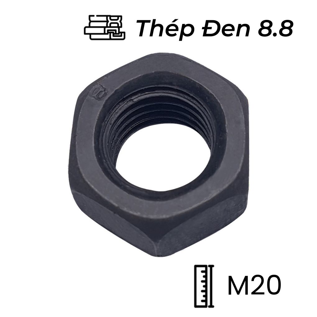 Tán Thép Đen 8.8 DIN934 M20