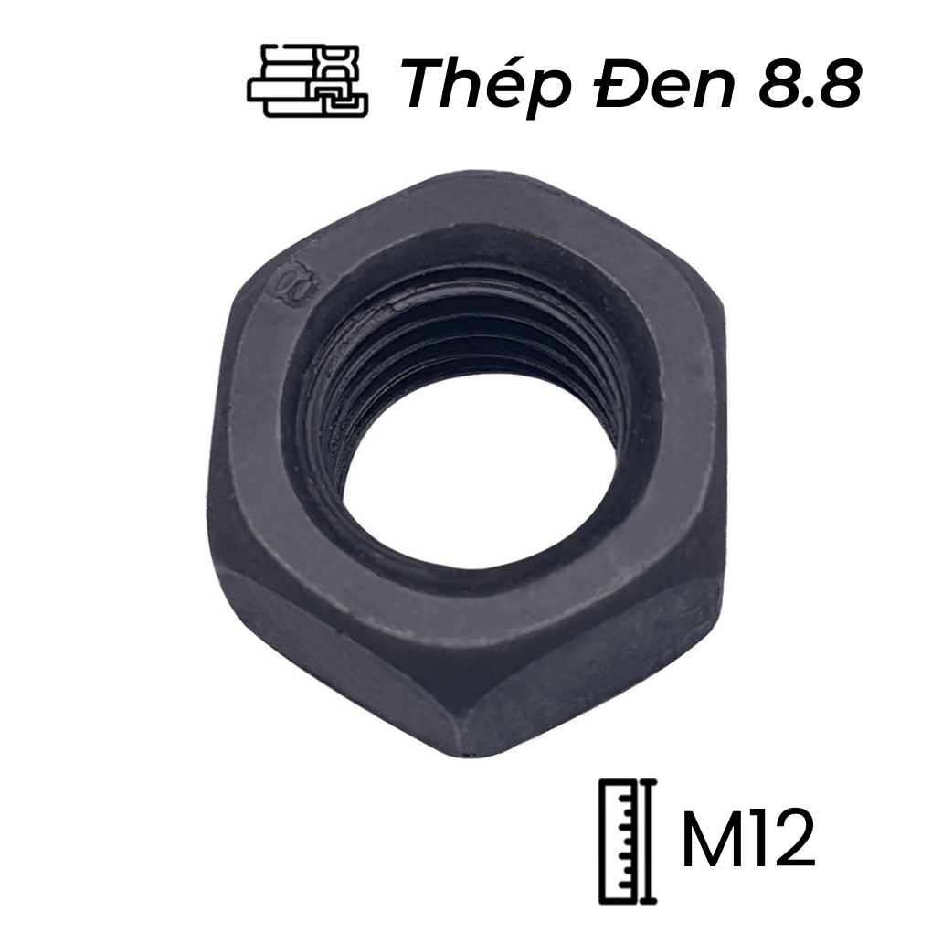 Tán Thép Đen 8.8 DIN934 M12