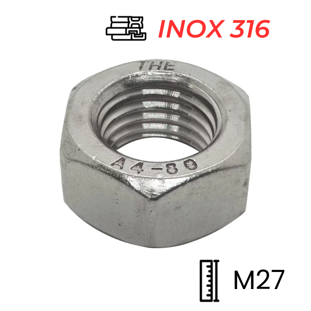 Tán Inox 316 DIN934 M27