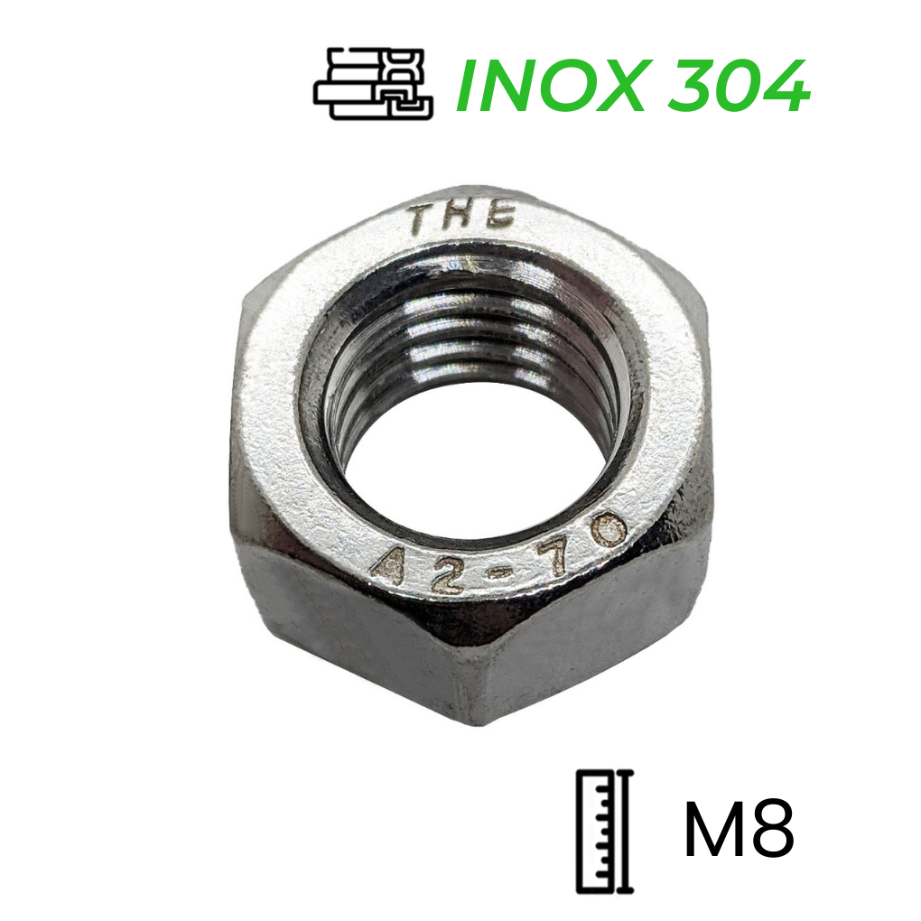 Tán Inox 304 DIN934 M8