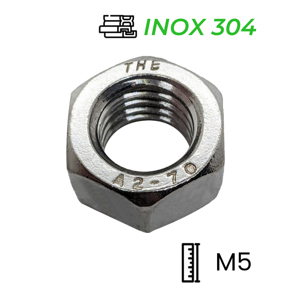 Tán Inox 304 DIN934 M5
