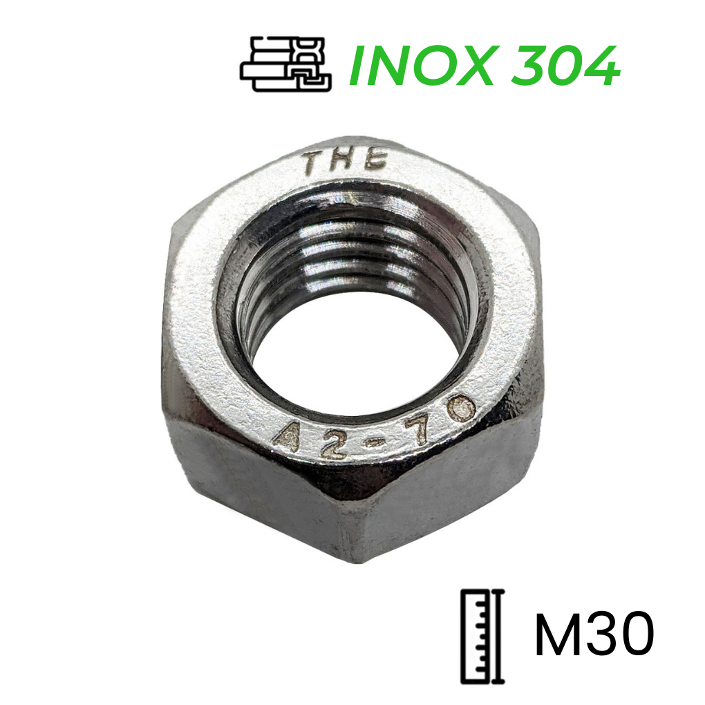 Tán Inox 304 DIN934 M30