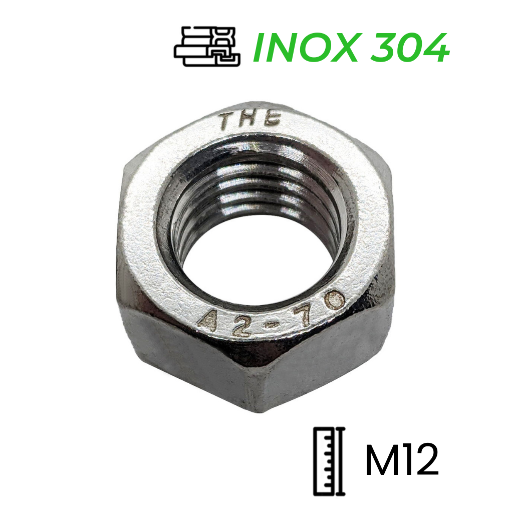 Tán Inox 304 DIN934 M12