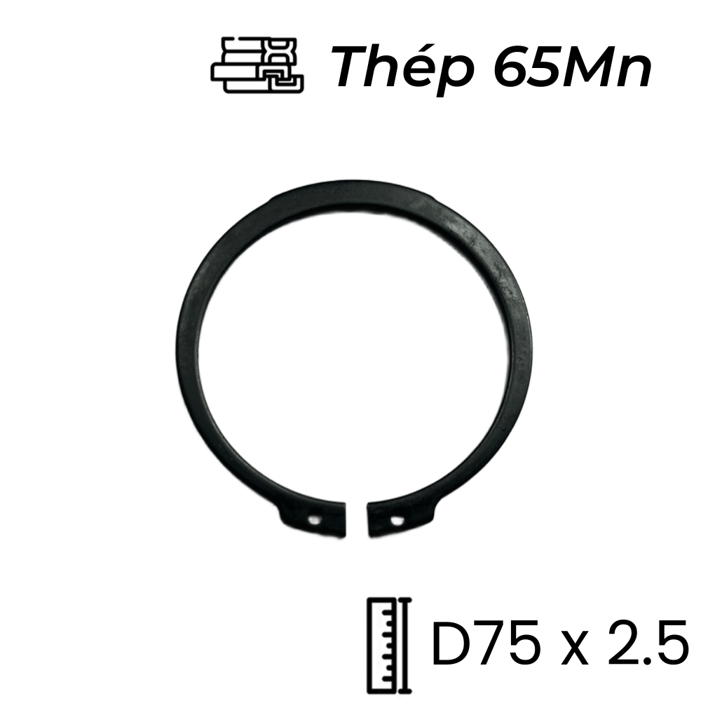 Phe Gài Trục Thép 65Mn DIN471 D75x2.5