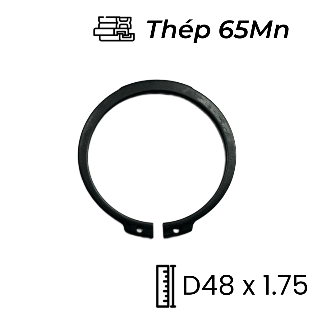 Phe Gài Trục Thép 65Mn DIN471 D48x1.75