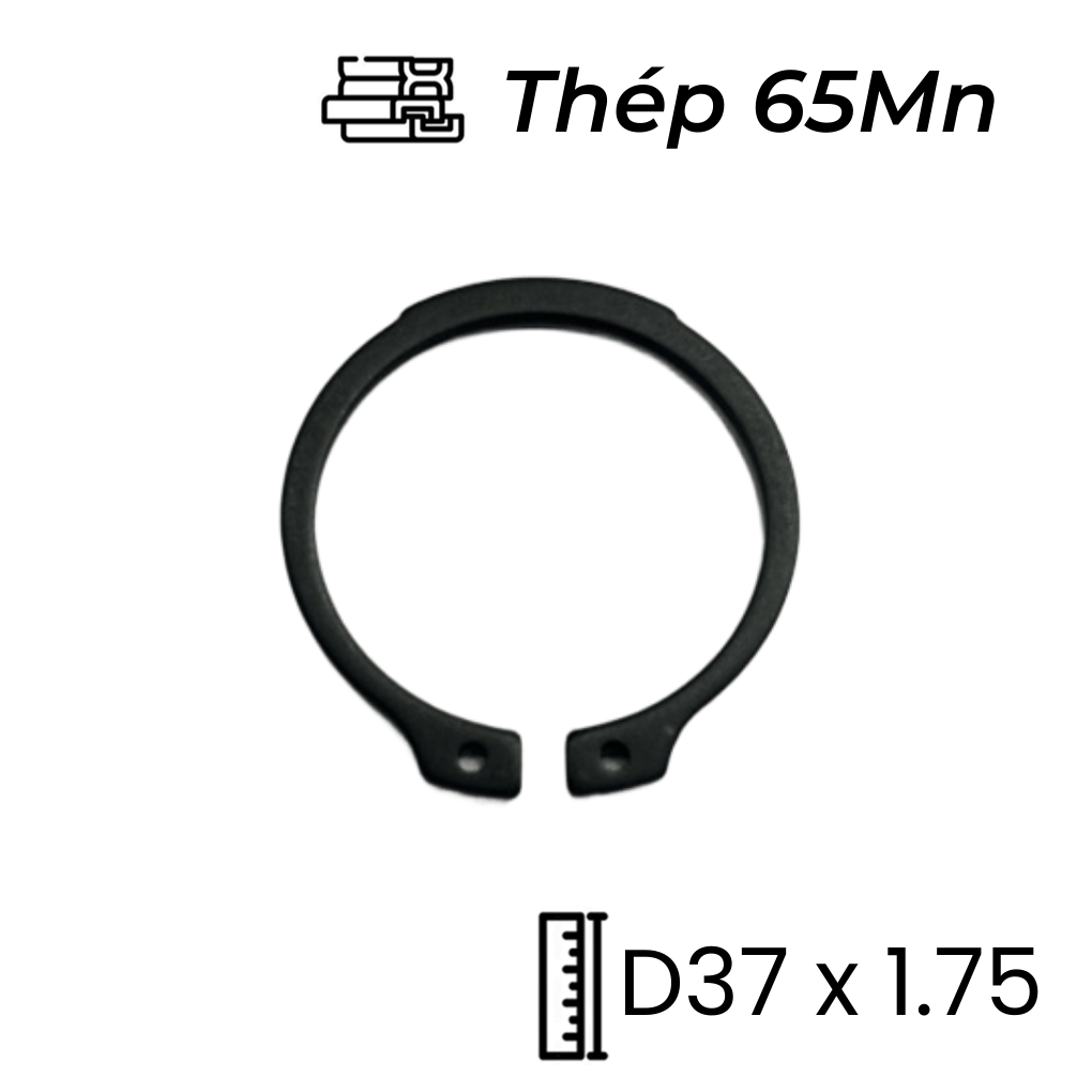 Phe Gài Trục Thép 65Mn DIN471 D37x1.75 (10Cái/Bịch)