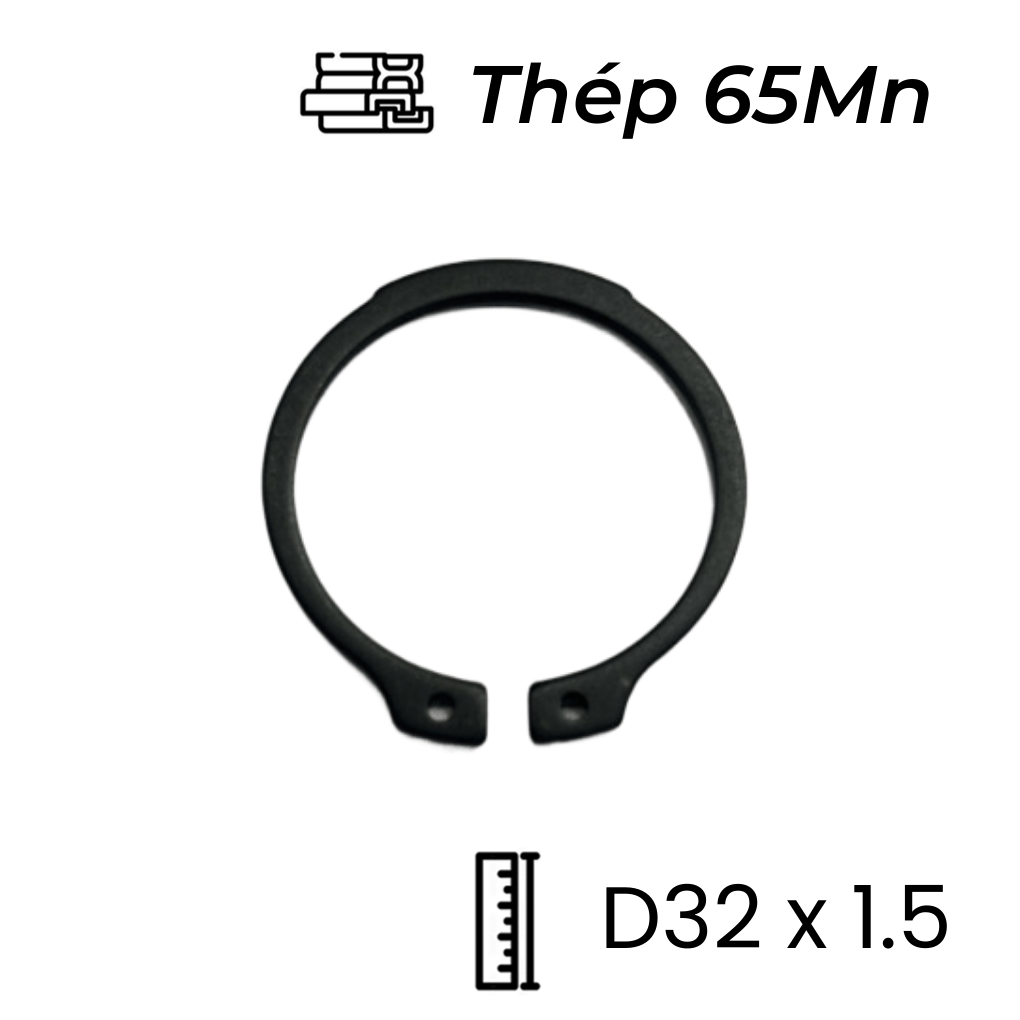 Phe Gài Trục Thép 65Mn DIN471 D32x1.5 (10Cái/Bịch)