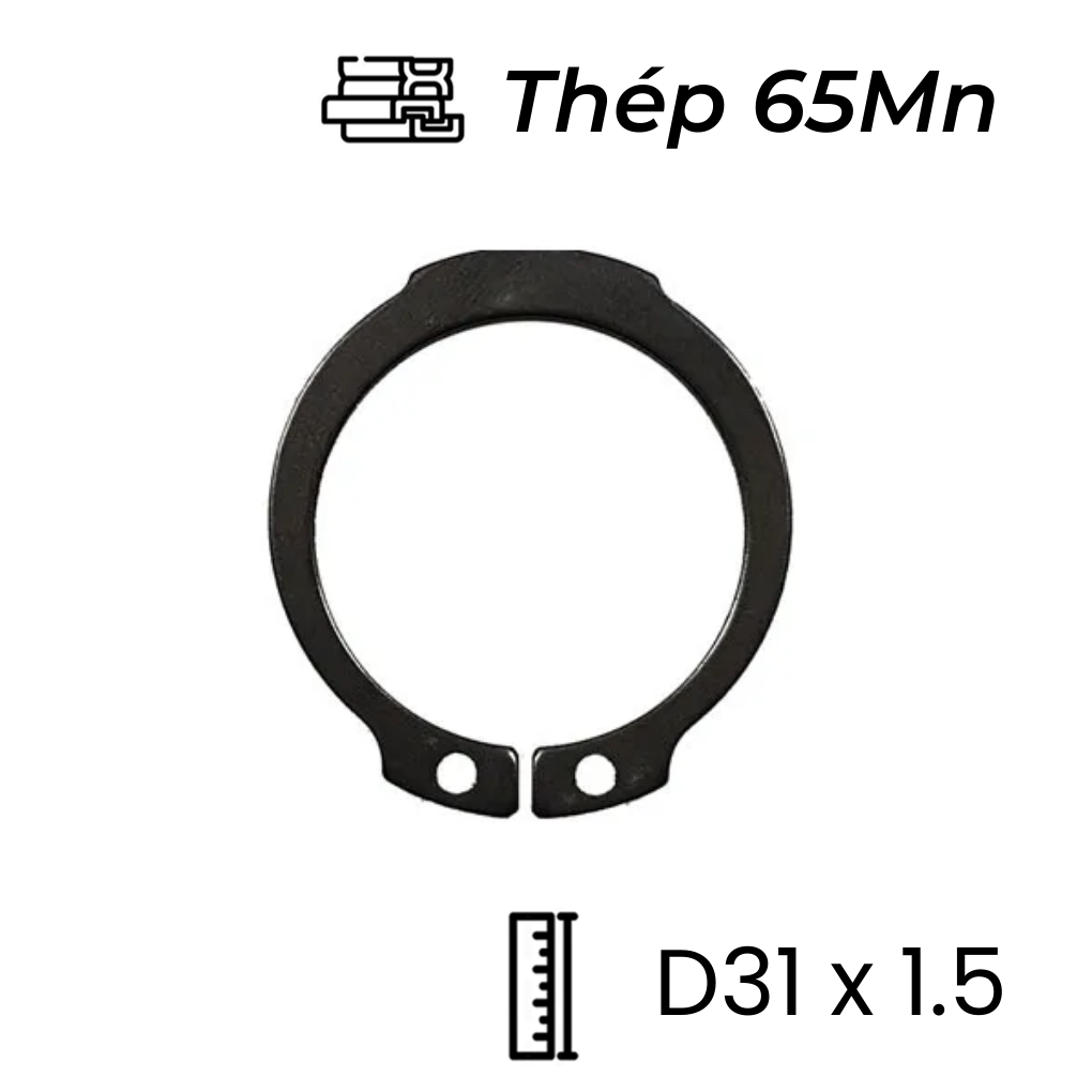 Phe Gài Trục Thép 65Mn DIN471 D31x1.5 (10Cái/Bịch)