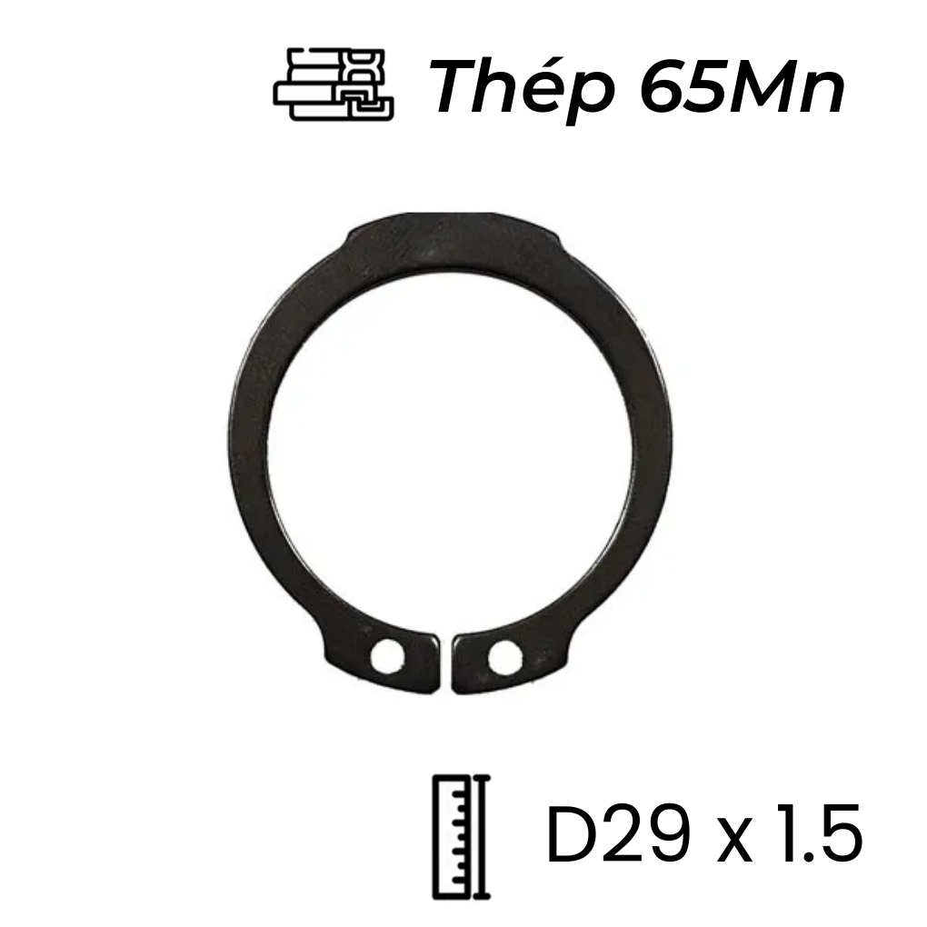 Phe Gài Trục Thép 65Mn DIN471 D29x1.5